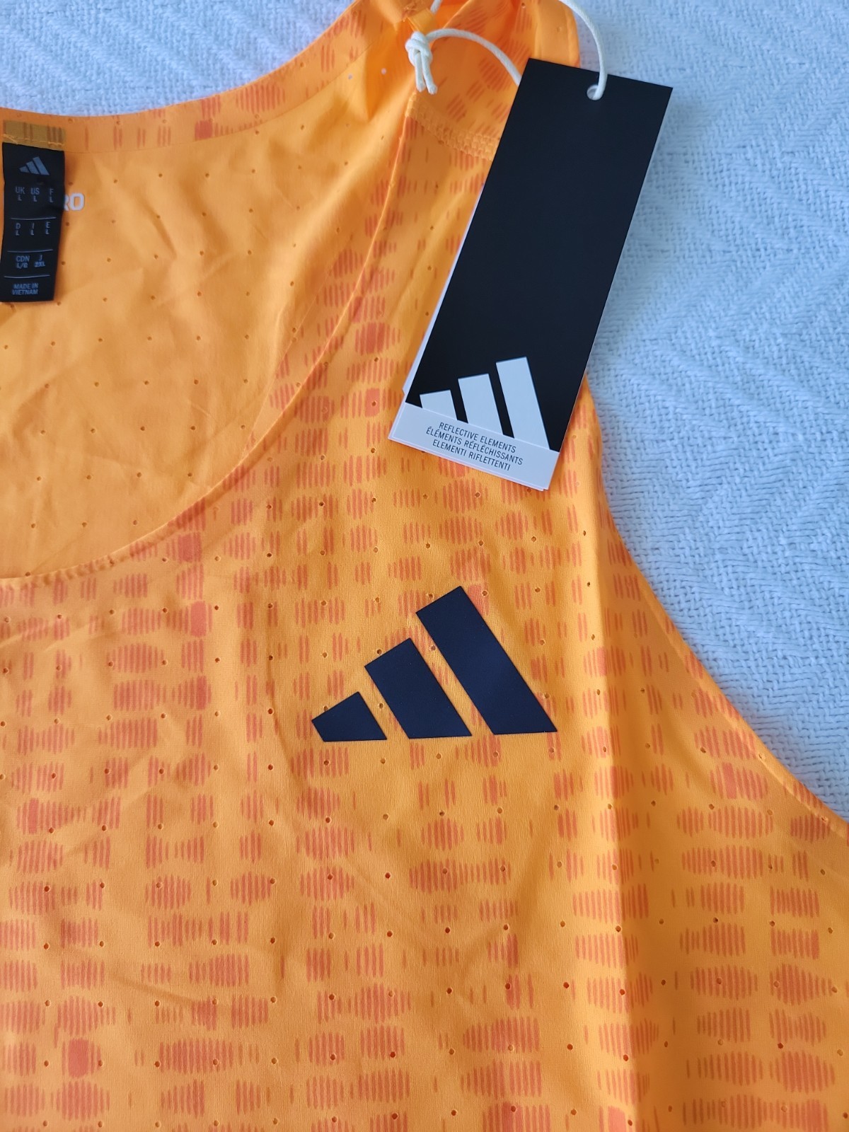 Adidas Adizero Singlet Running Track & Field Men’s Large KC7923 NWT $70 Orange