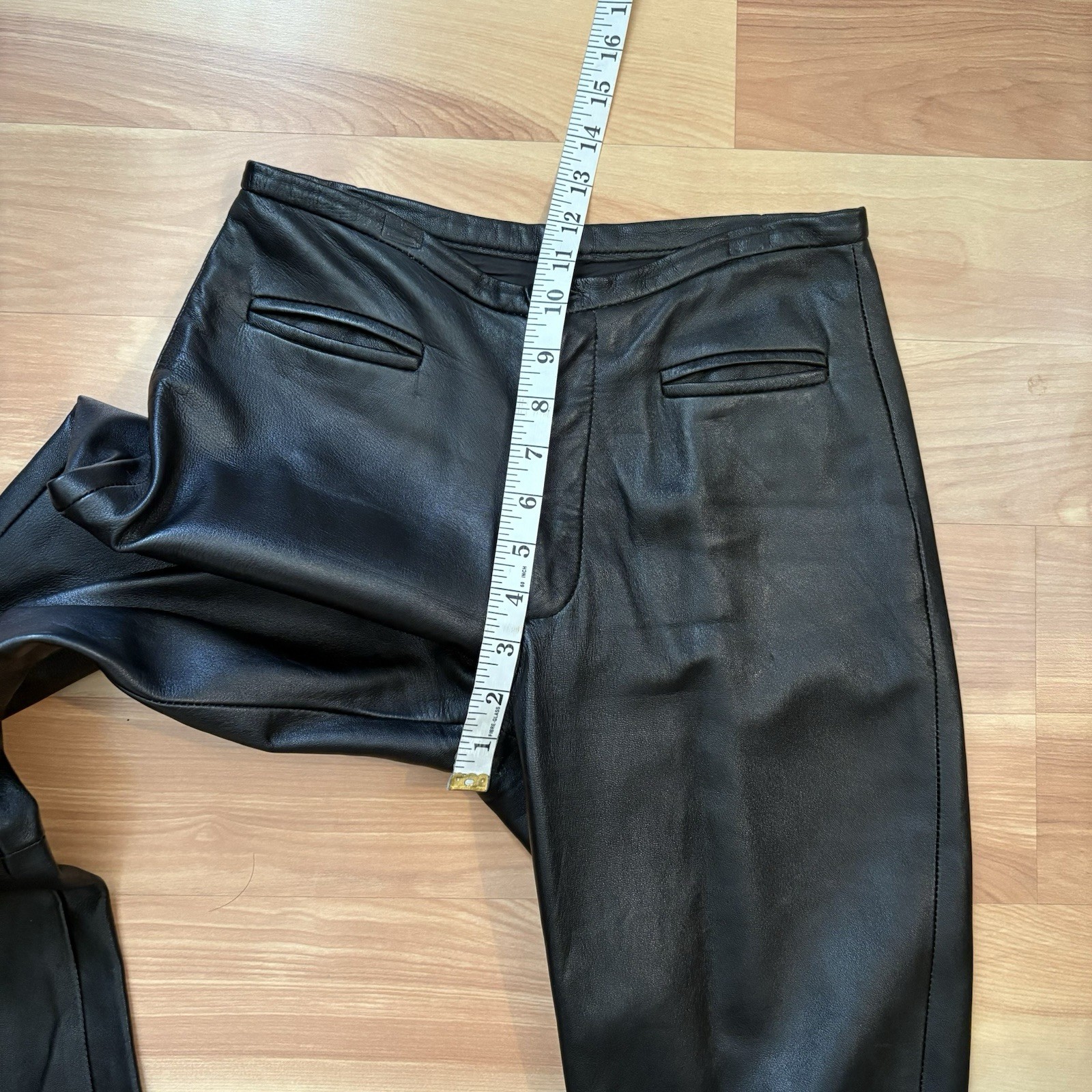 Vintage Arrow USA Black Western Cowboy Carter 100% Leather Pants Size 4 Small