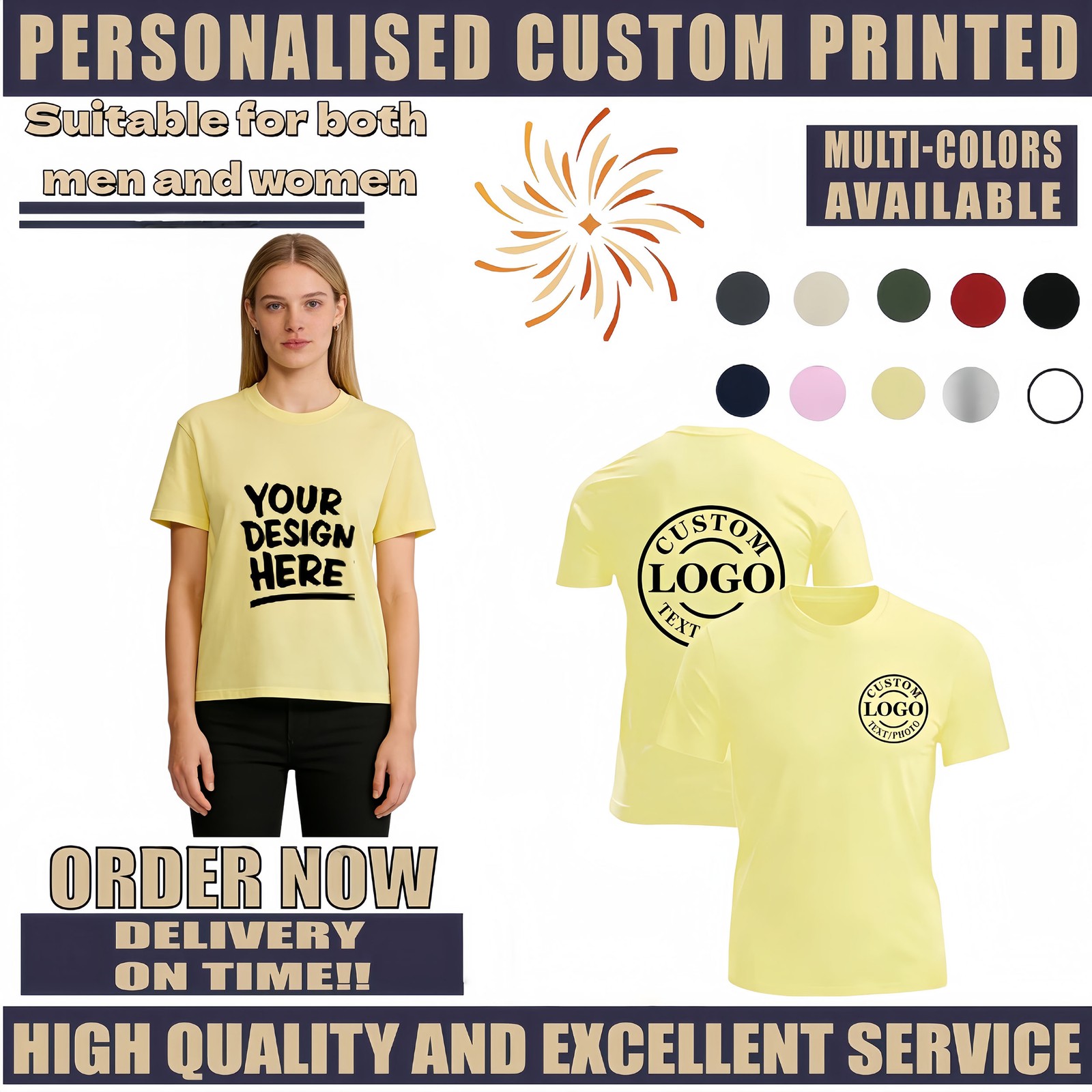 Father’s Day Gift Personalized T-Shirt, Custom Name & Dad Title Image Print