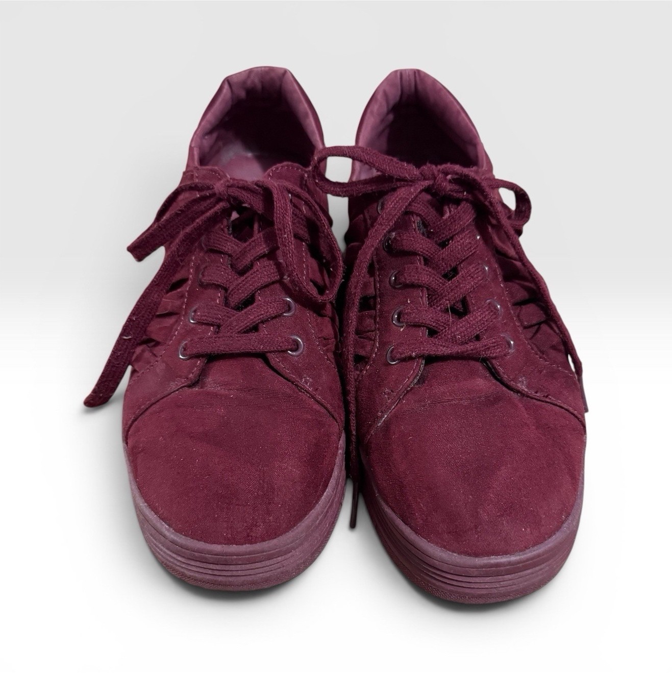 Rocket Dog Burgundy Faux Suede Sneakers Womens 10 Y2K Casual Skate Style Shoes
