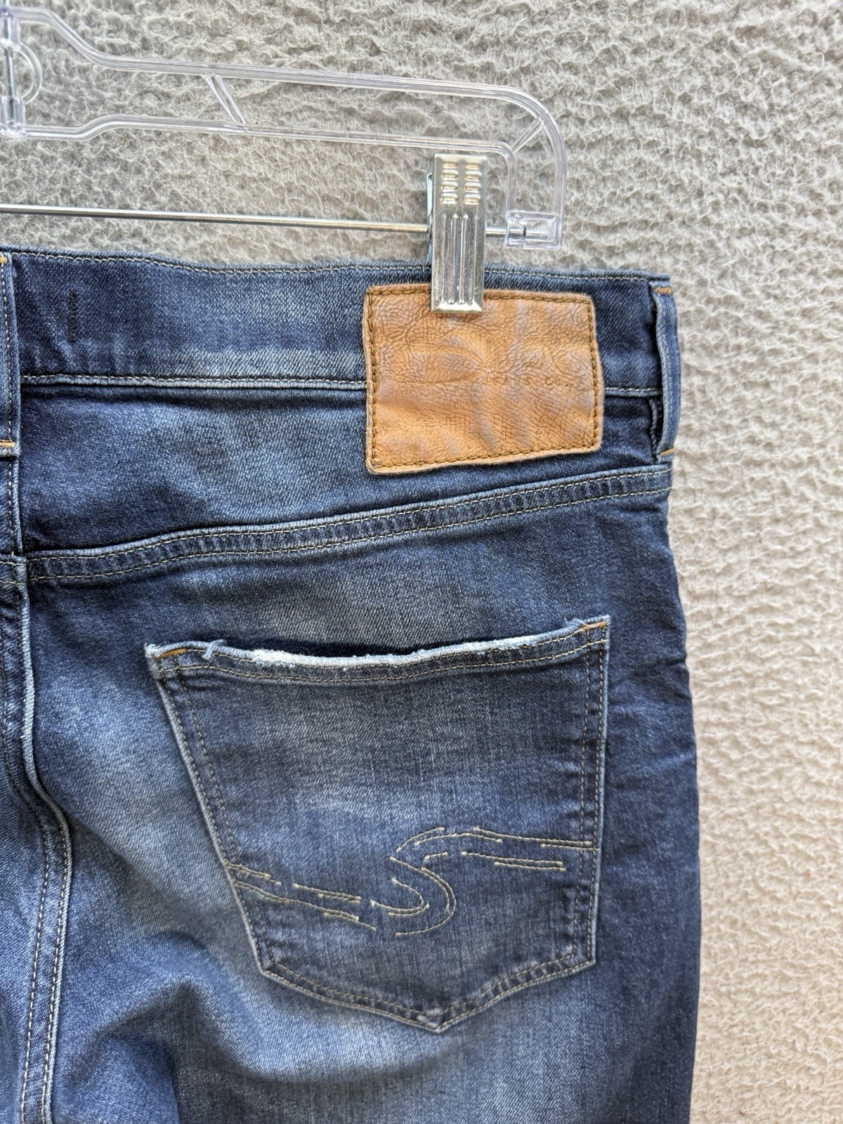 Silver Jeans Mens 31×32 Blue Denim Eddie Relaxed Distressed Rockabilly Biker
