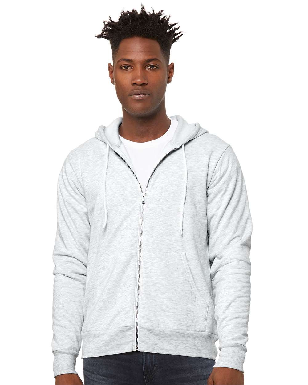 🔥 BELLA + CANVAS Mens Sponge Fleece Full-Zip Hoodie Sweatshirt Up to 3XL 3739