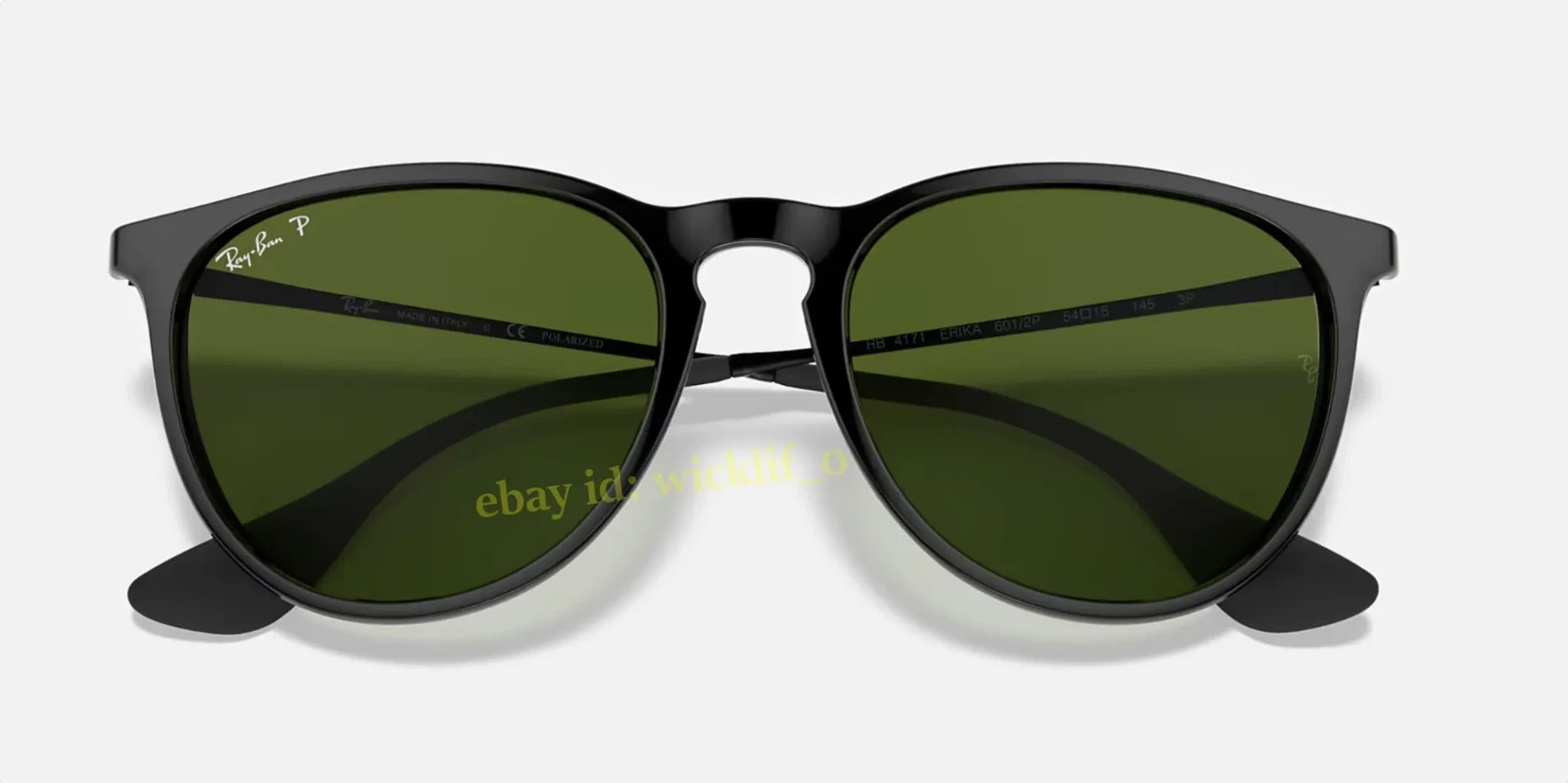 Ray-Ban Erika Classic RB4171 54mm Black G-15 Green Polarized Sunglasses UV400