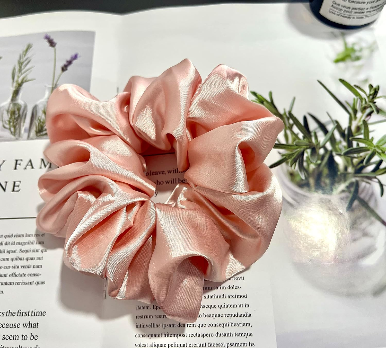 Large Satin Scrunchies XL Silk Oversized Scrunchie for Thick Long Hair Scrunchy