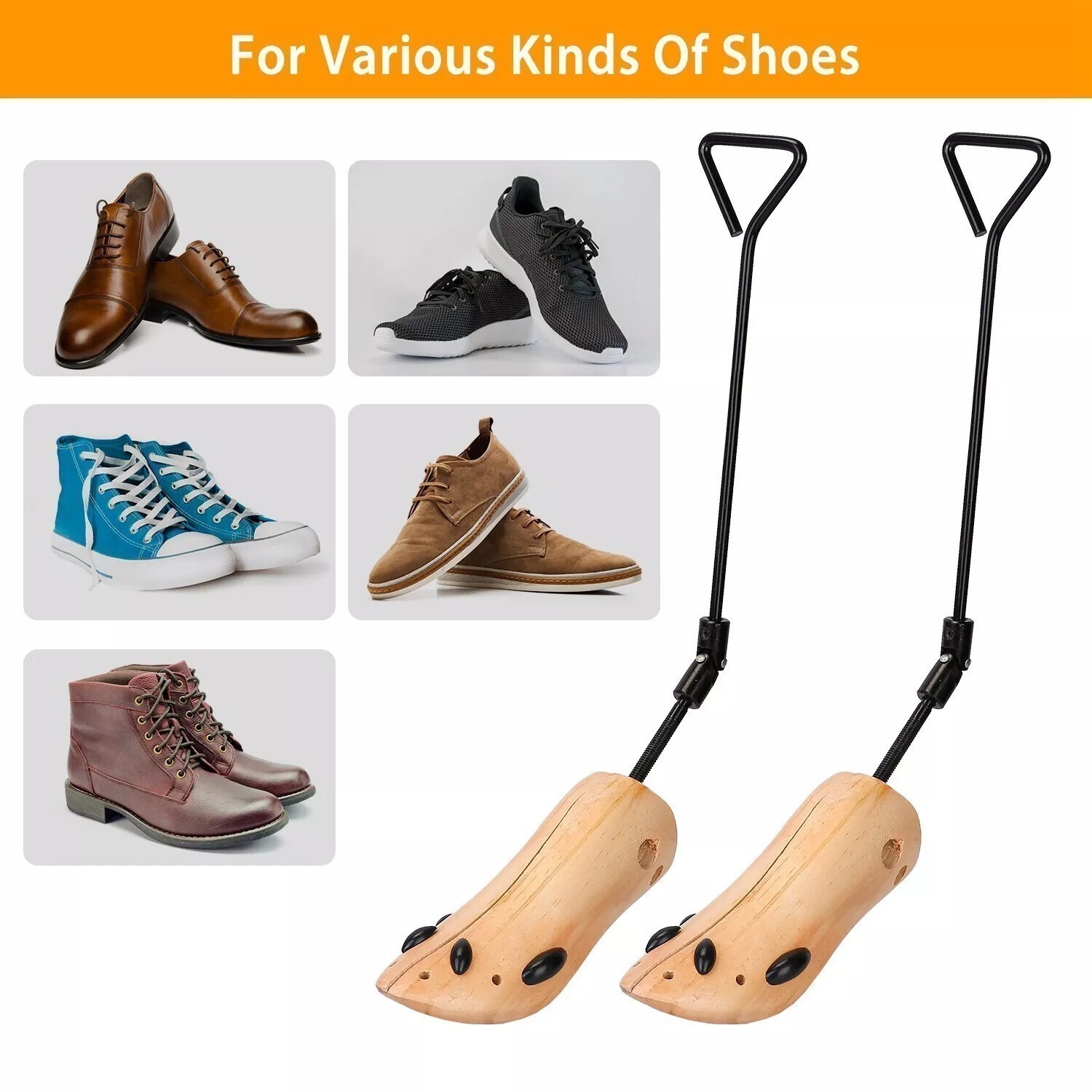 1 Pair Boot Stretcher Wooden Shoe Shaper Western Cowboy Boot Expander for Men M