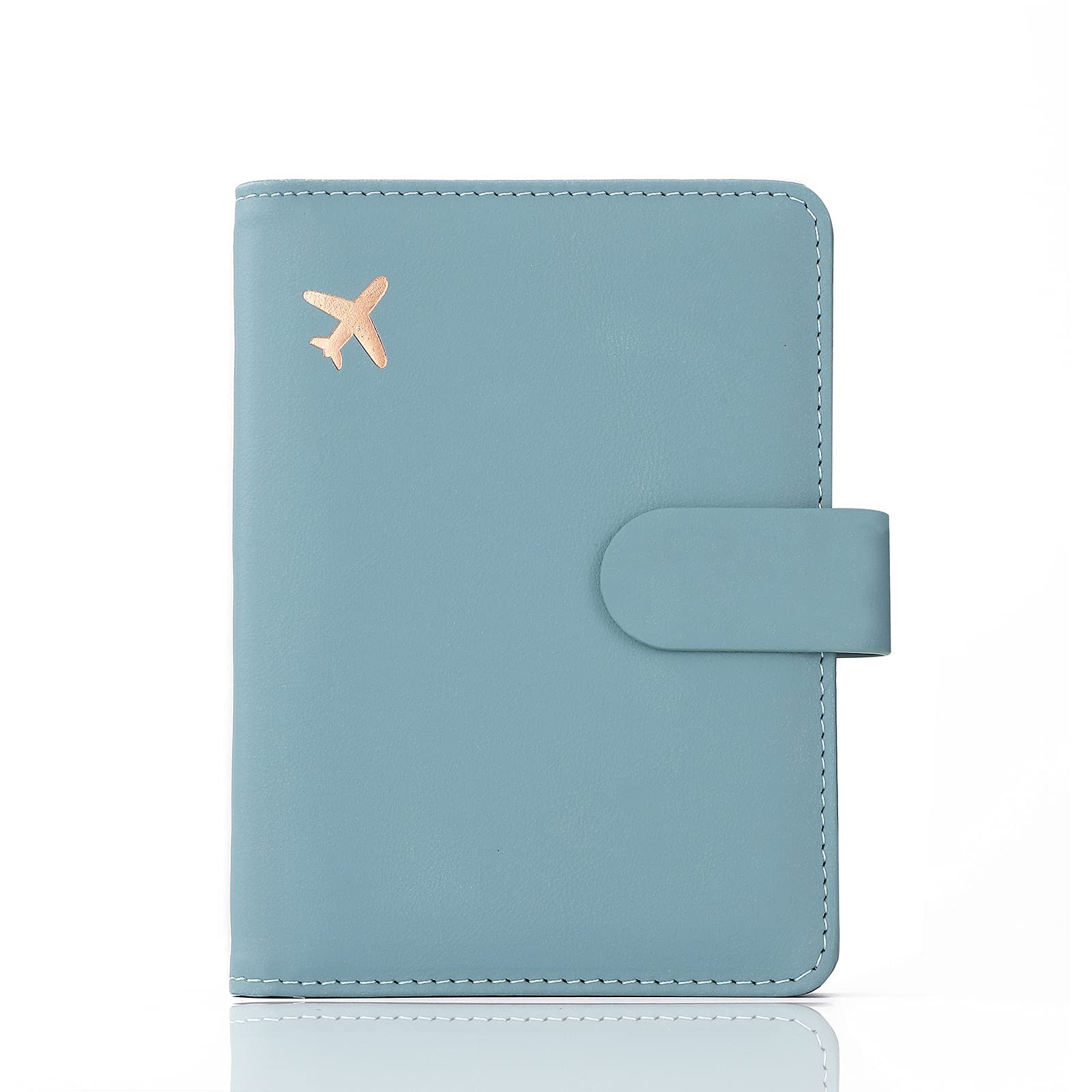 Melsbrinna Premium Leather Passport 5.9 x 3.9 x 0.6 inches, AB-Greyish green