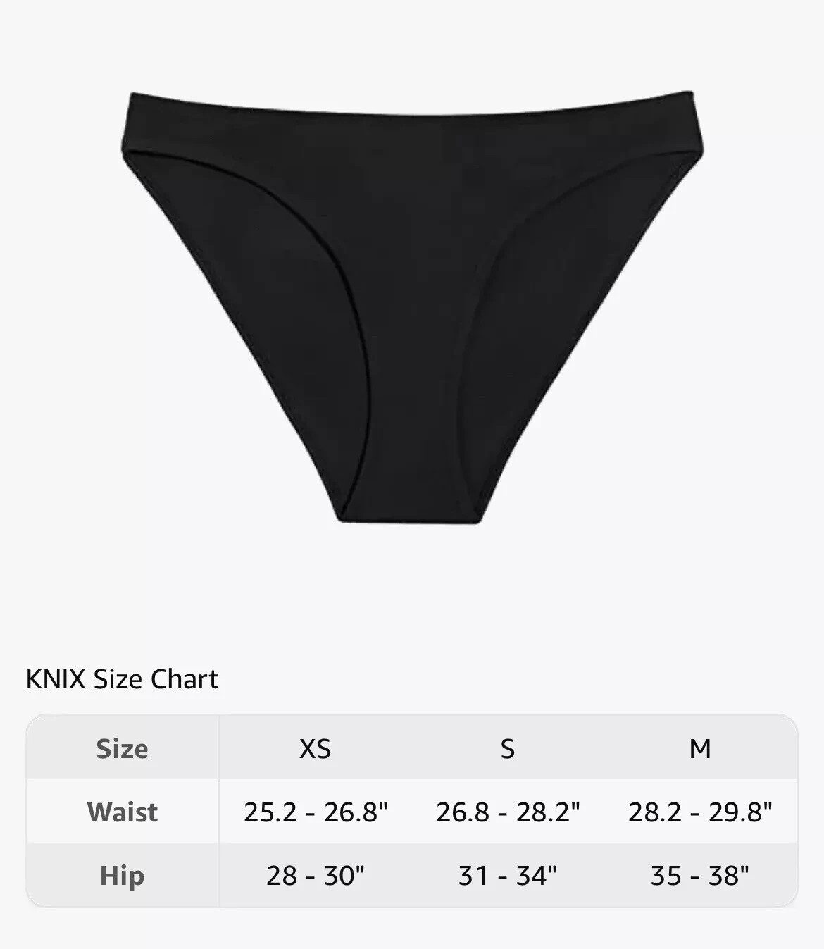 Knix Period Proof Bikini Bottom Black Size XXL KT333XXL