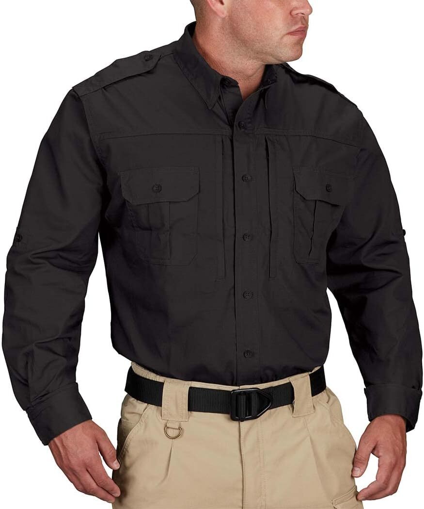 Propper Men’s Tactical F53125 Long Sleeve Shirt Olive, Black, LAPD Navy,or Khaki