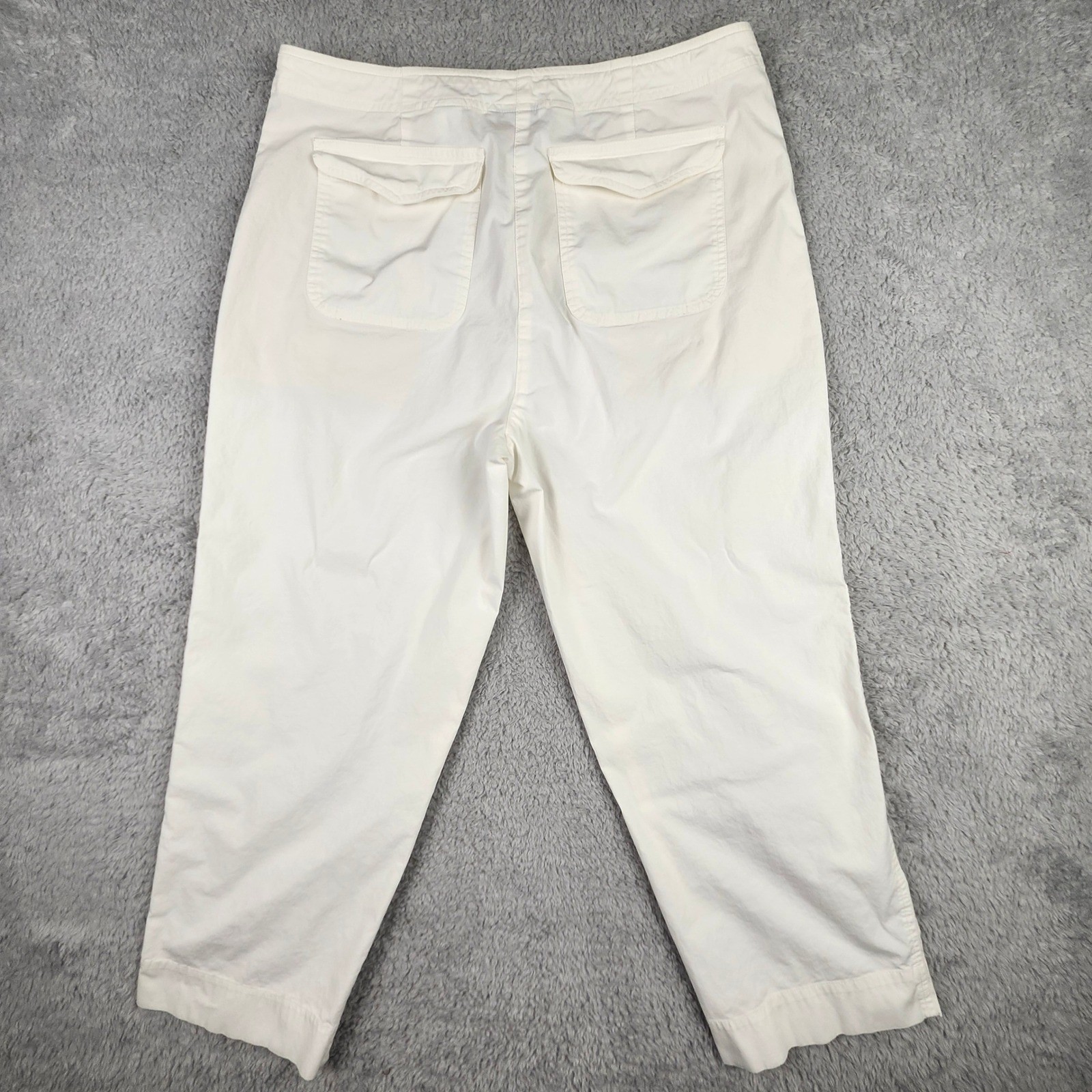 Talbots Crop Pants Womens 12 White Stretch Cotton Blend Casual