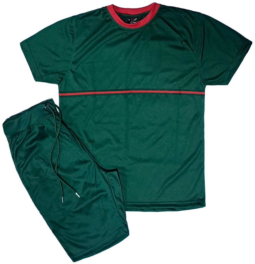 MEN CLASSIC 2 PIECE L.WEIGHT TECHNICAL STRIPES SHORT SETS W/DRAWSTRINGS