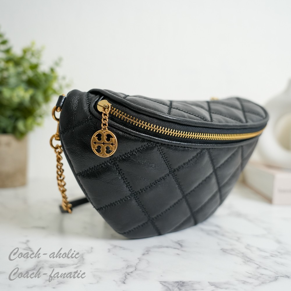 NWT Tory Burch Willa Belt Bag Leather Fanny Pack Crossbody in Black