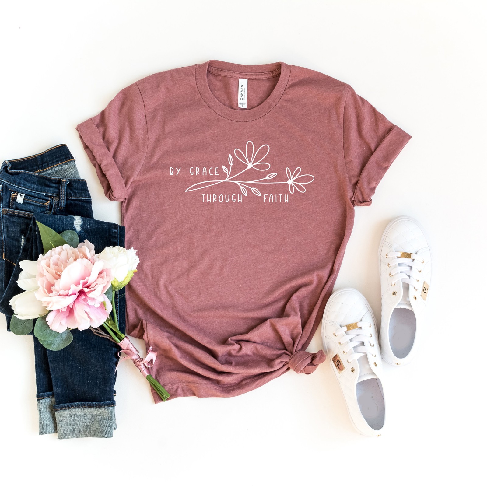 By Grace Through Faith Shirt Faith Shirt Christian Shirt For Woman Bible