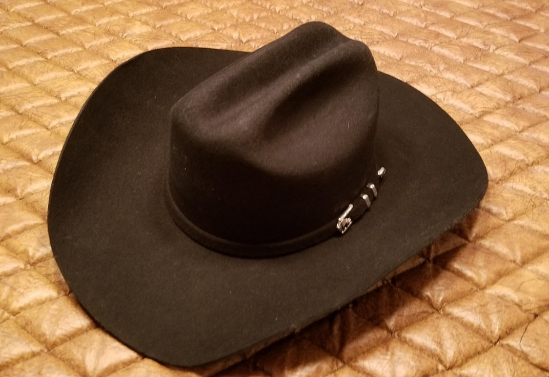 Black Stetson 4X Buffalo Felt Collection Cowboy Hat Size 6-7/8 (55)
