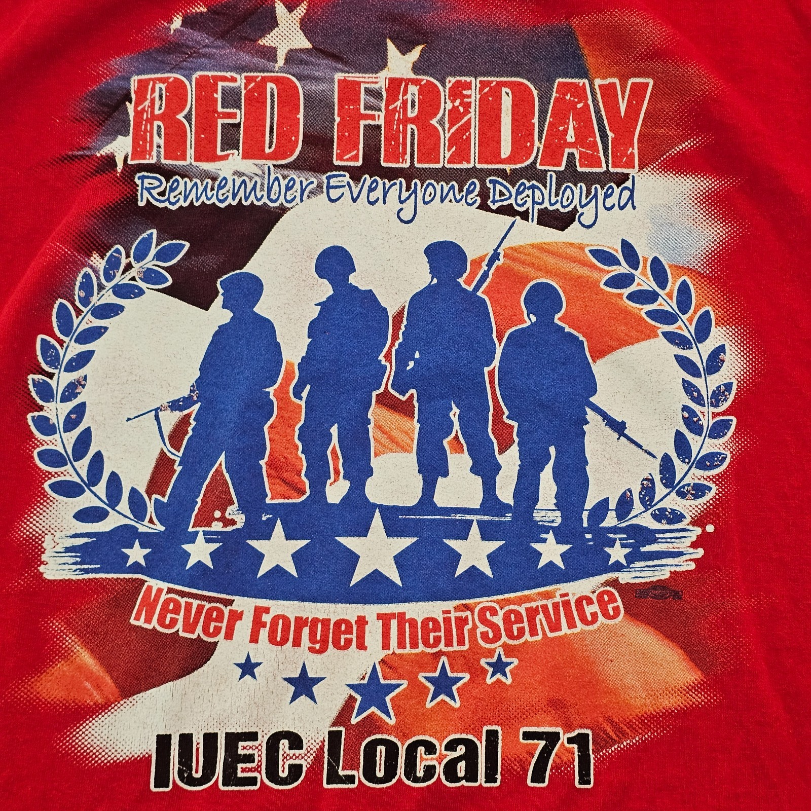 Red Friday Remember Everyone Deployed Union Made Red T-Shirt Men’s 2XL