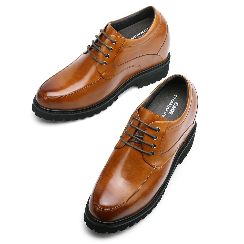 US9 CHAMARIPA Elevator Shoes 13cm/5 inches Men brown Oxford height heels Shoes