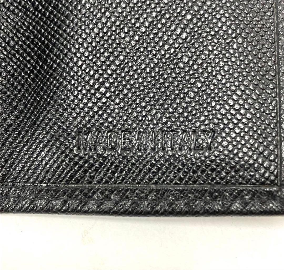 Popular PRADA Prada Bifold Wallet Triangle Plate Saffiano Leather Black