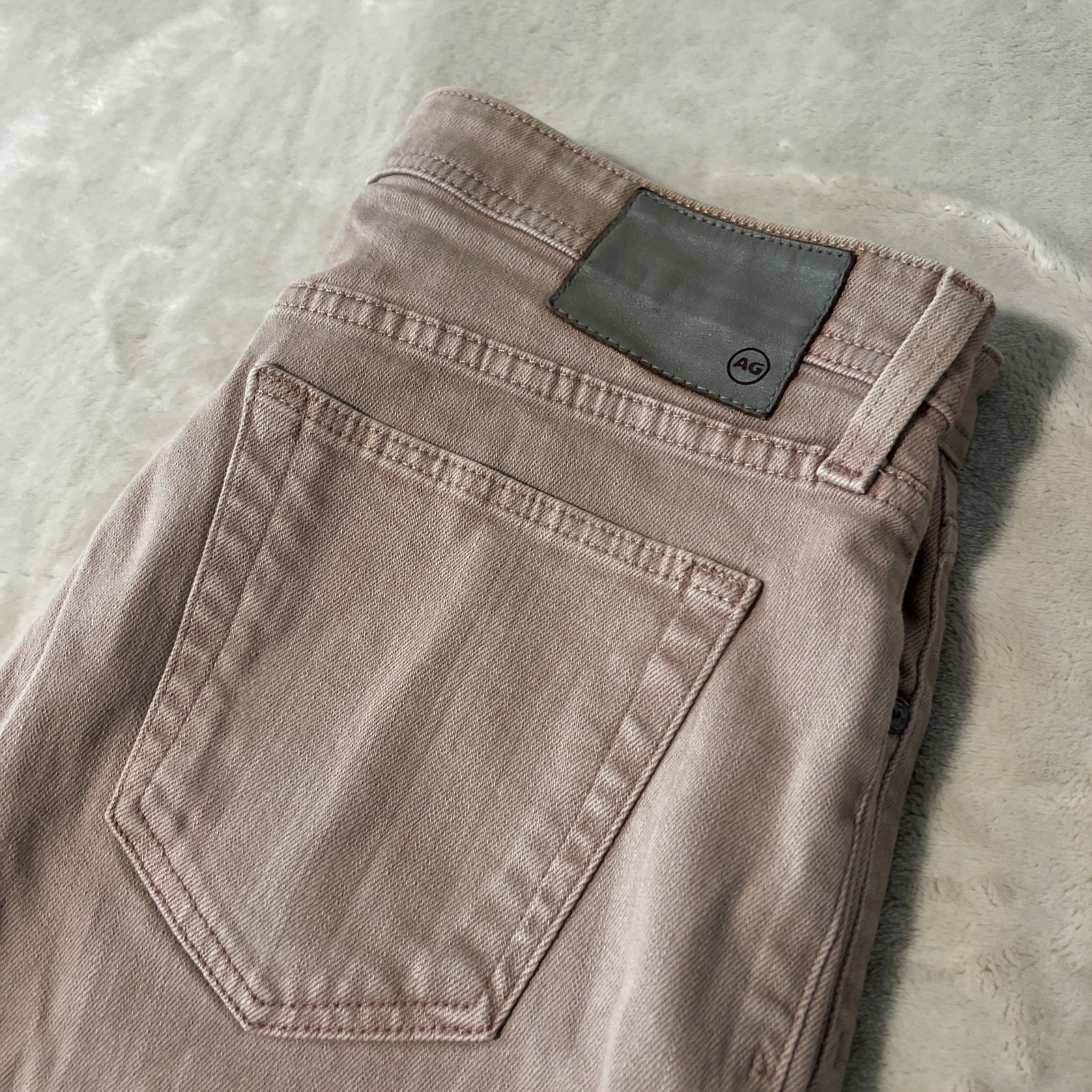 AG Adriano Goldschmied The Tellis Men’s 31R Slim Fit Pink Stretch Jeans Denim