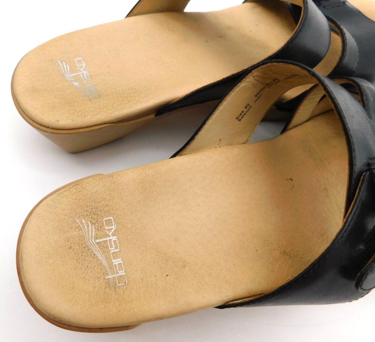 Dansko Karena Sandals EU 40 US 9-9.5 Black Leather Buckle Comfort Slides