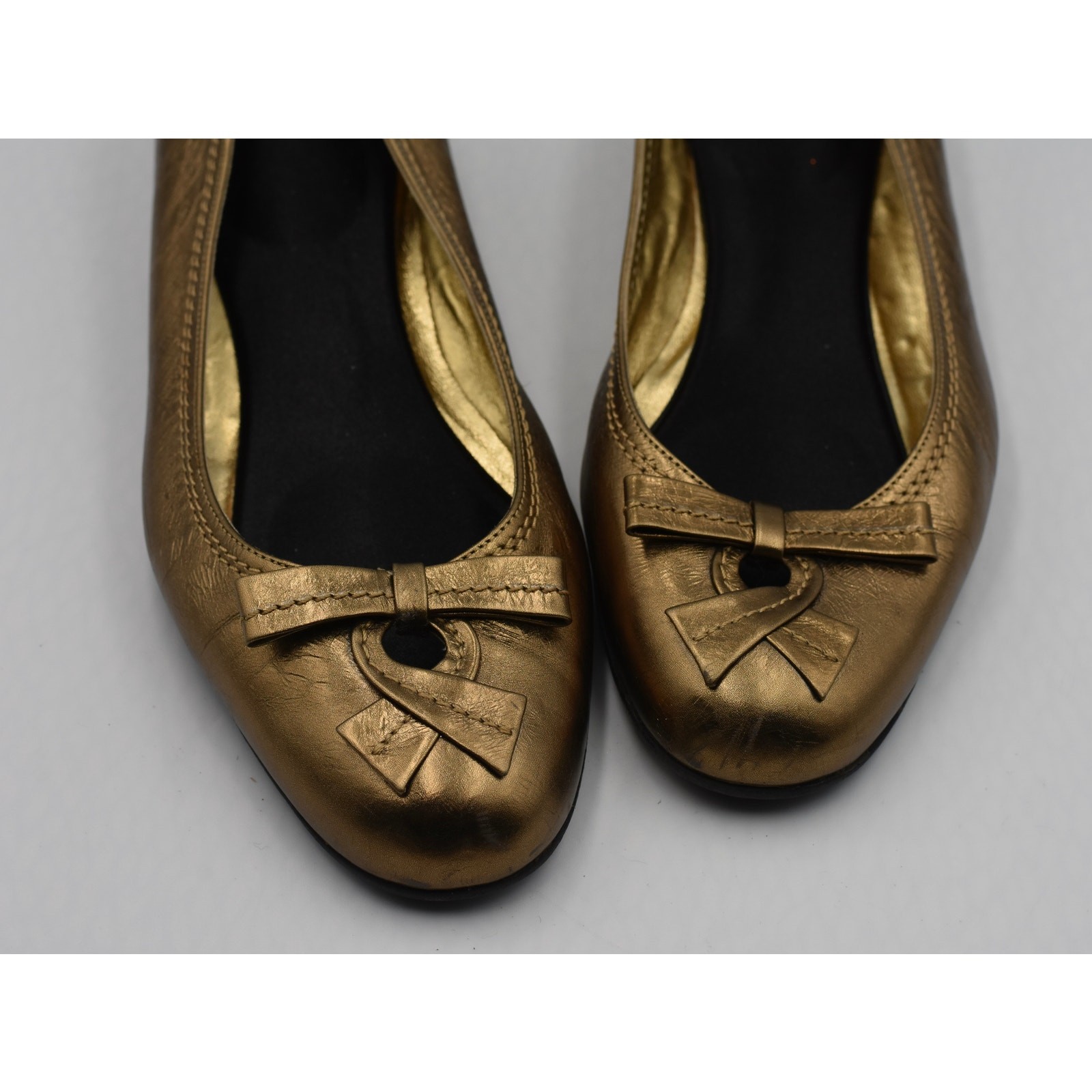 Claudia Ciuti Bronze Metallic Leather Loafer Flats, Size 9.5