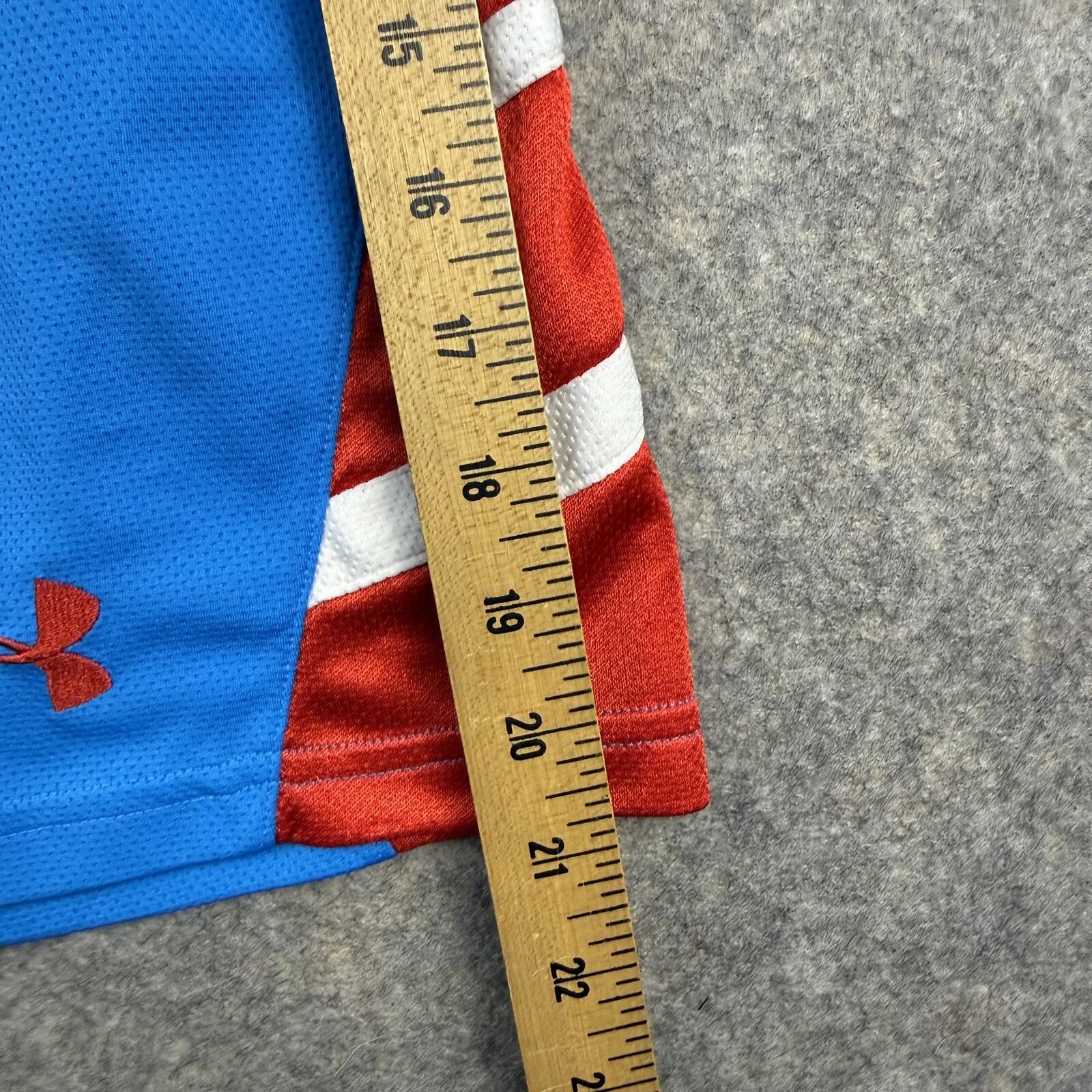 Under Armour Loose Basketball Shorts Pockets Drawstring Blue Red Men 2XL 9” 530