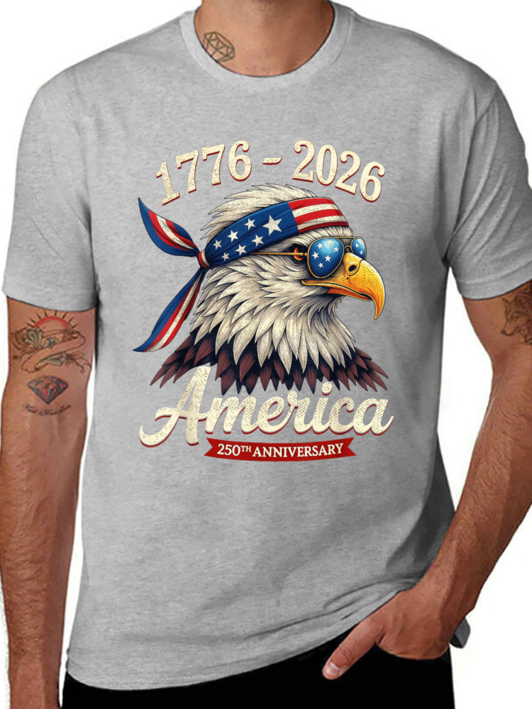 250 Years America Anniversary 1776 Bald Eagle 250th Birthday US Flag T-Shirt