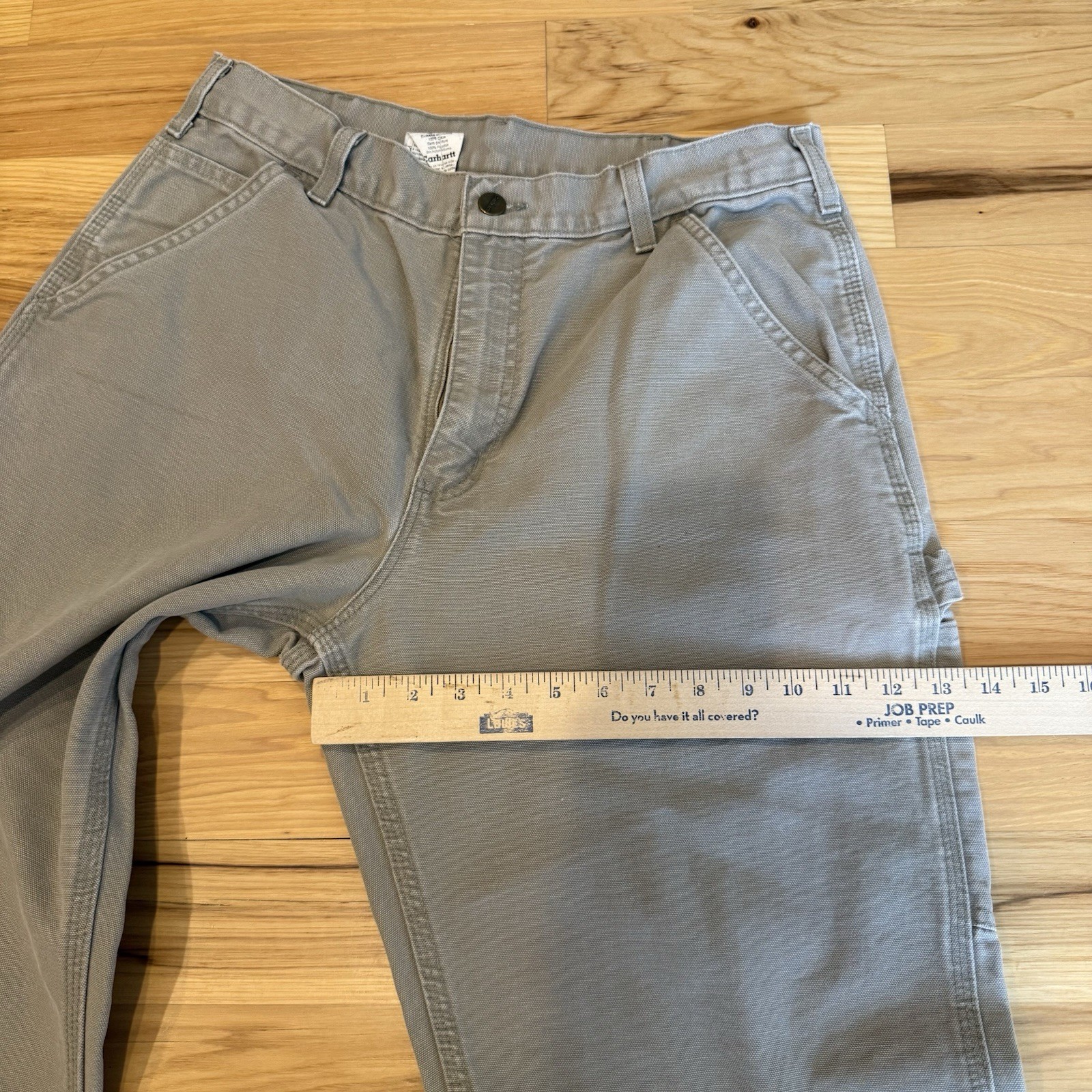 Carhartt B11DES Men’s Cotton Canvas Work Pants Gray/khaki 33×30 Construction