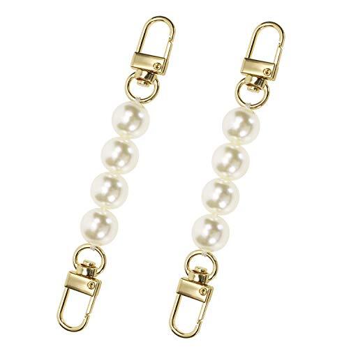 Bag Strap Extender 2Pcs 4.7 Inch Short Faux Pearl Purse Chain Strap 12 cm