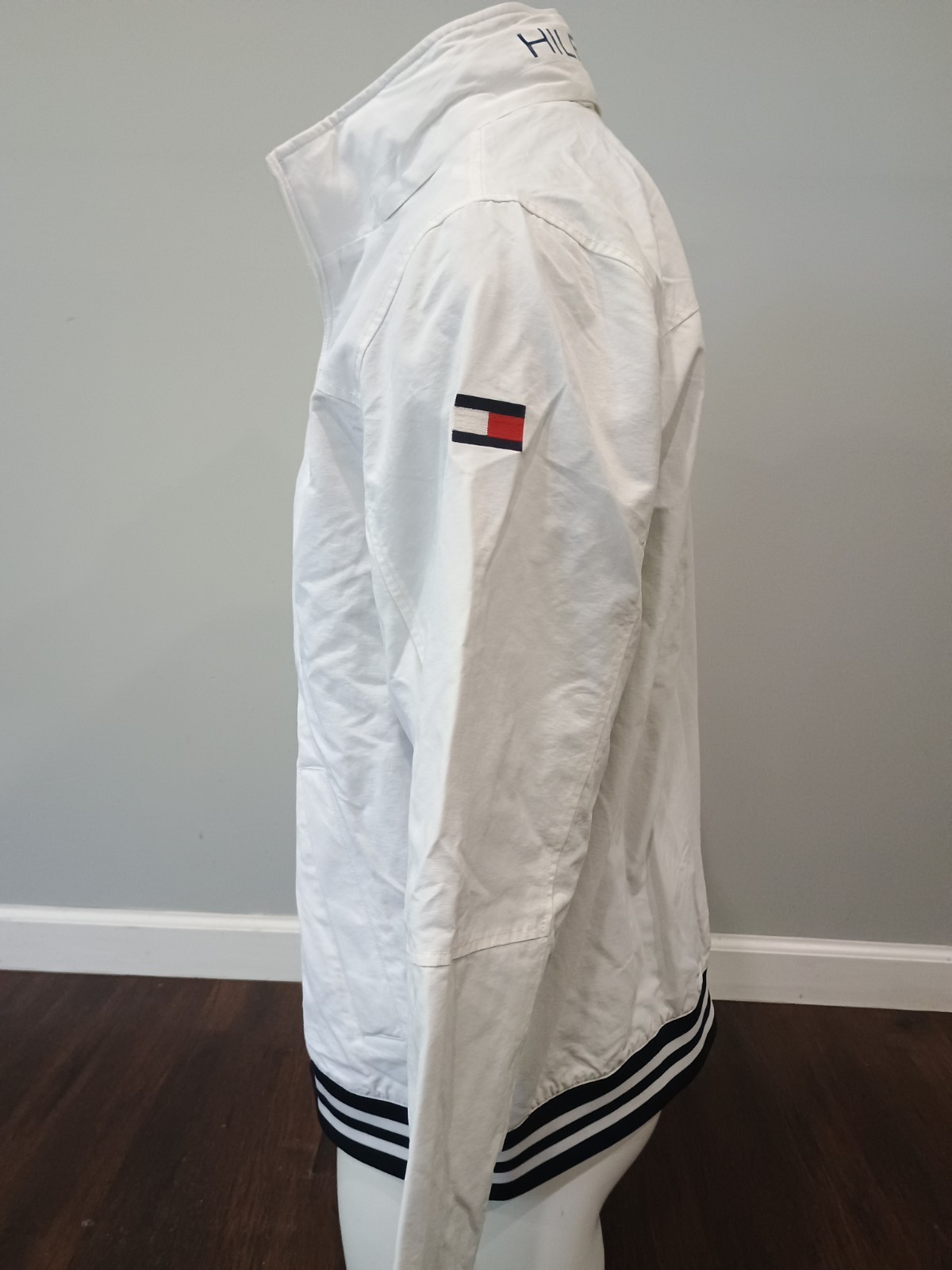 Tommy Hilfiger SZ XXL Men’s Full-Zip White Windbreaker Jacket Regatta with Hood