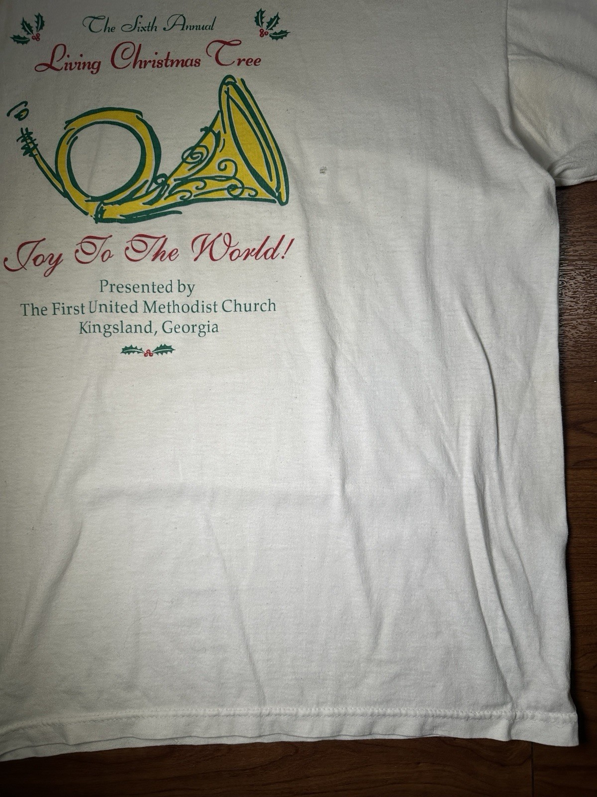 Vintage 1997 Living Christmas Tree Church T Shirt XL Kingsland GA USA 13