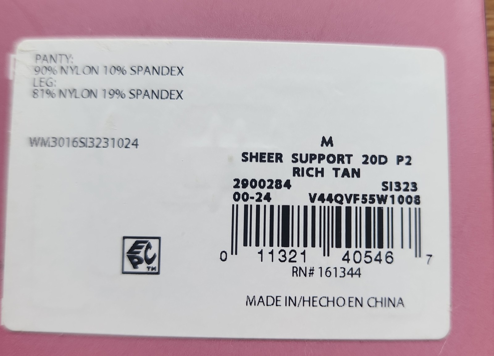 LOT 2 Pack SHEER High Waist Support Pantyhose M In Rich Tan 20D & 30D