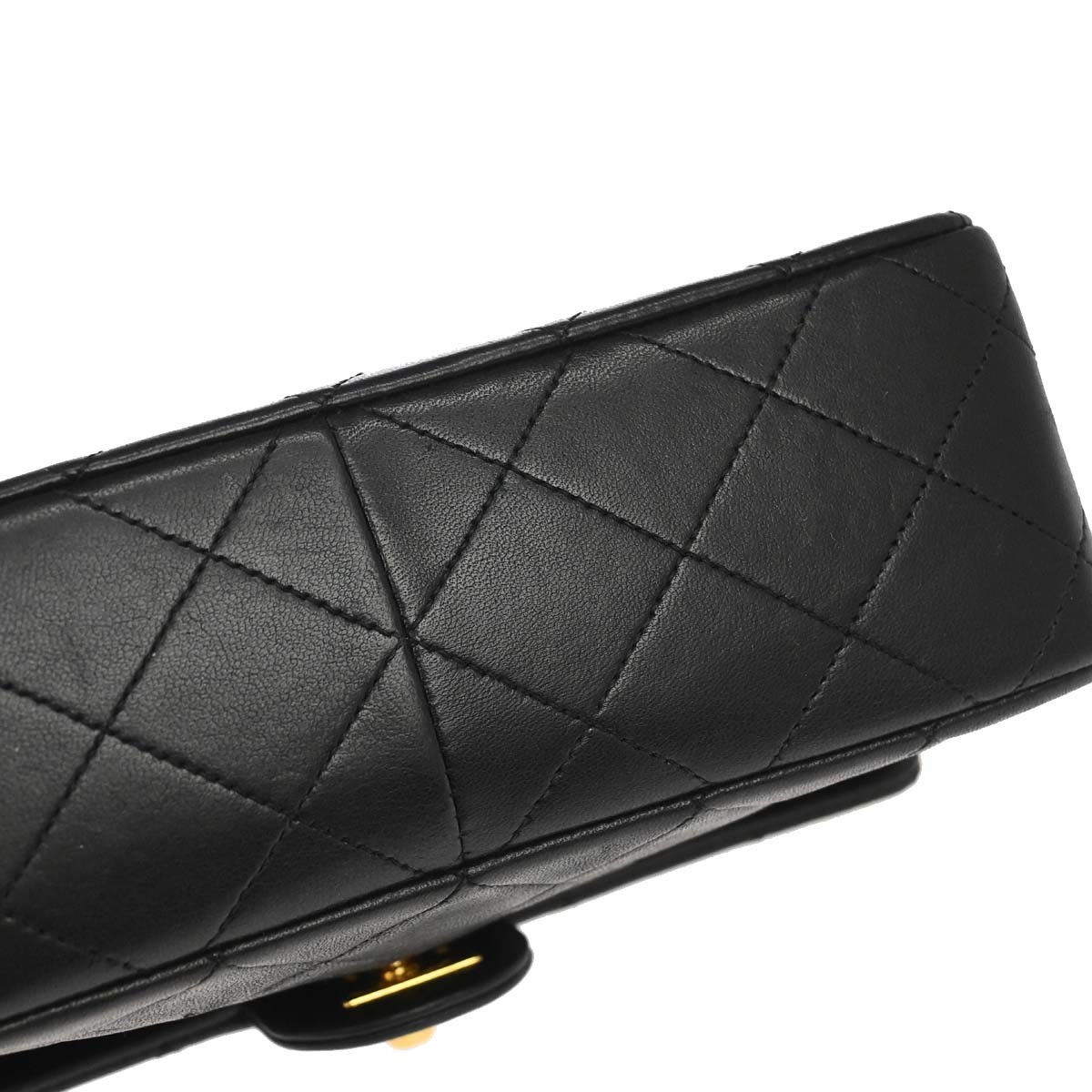 Chanel Black Lambskin Classic Square Flap Shoulder Bag 20 188123