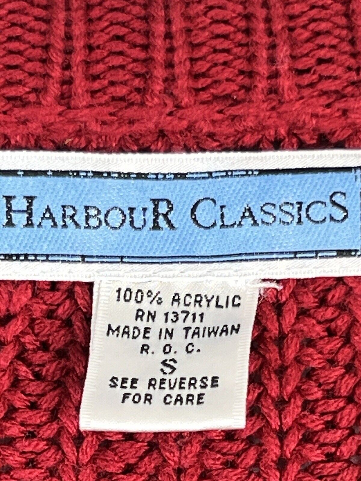 Harbour Classics Crew Red Sweater Oversized Small Preppy Collegiate Old Money