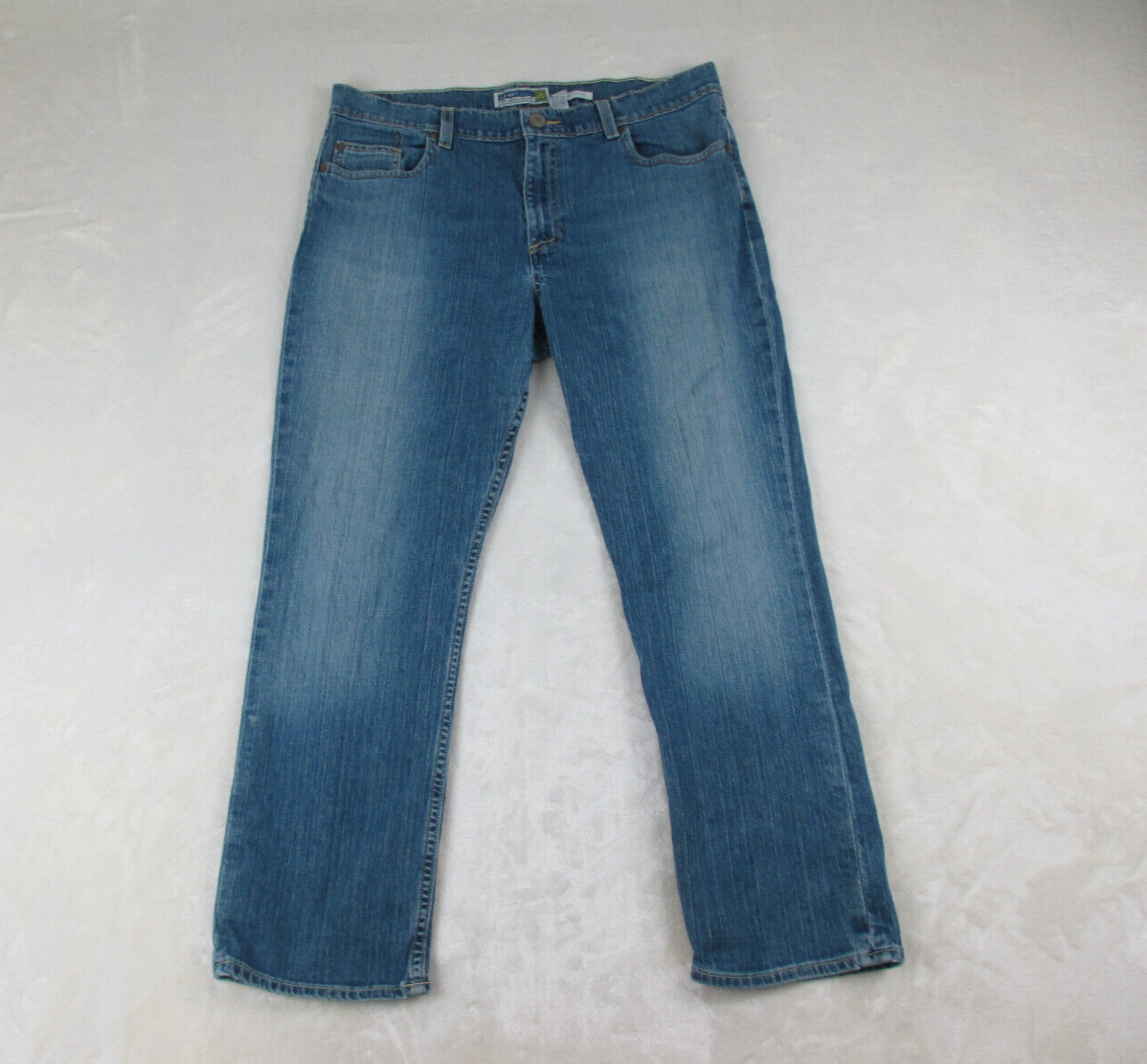 Old Navy Pants Womens 14 Blue Denim Jeans Low Waist Stretch Straight 35X28