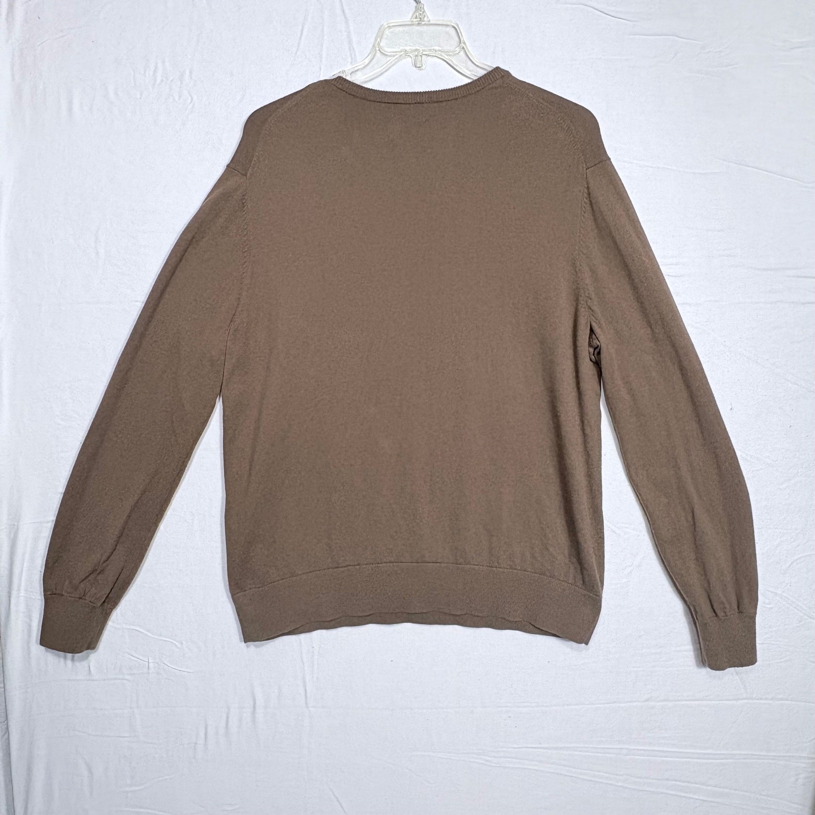 Victorinox Crew Neck Sweater Mens XL Brown Swiss Army Shield Logo Cotton Wool