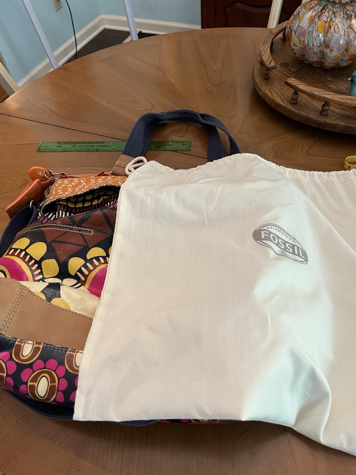 Fossil KeyPer Coated Canvas and Leather Tote Bag with Crossbody Strap