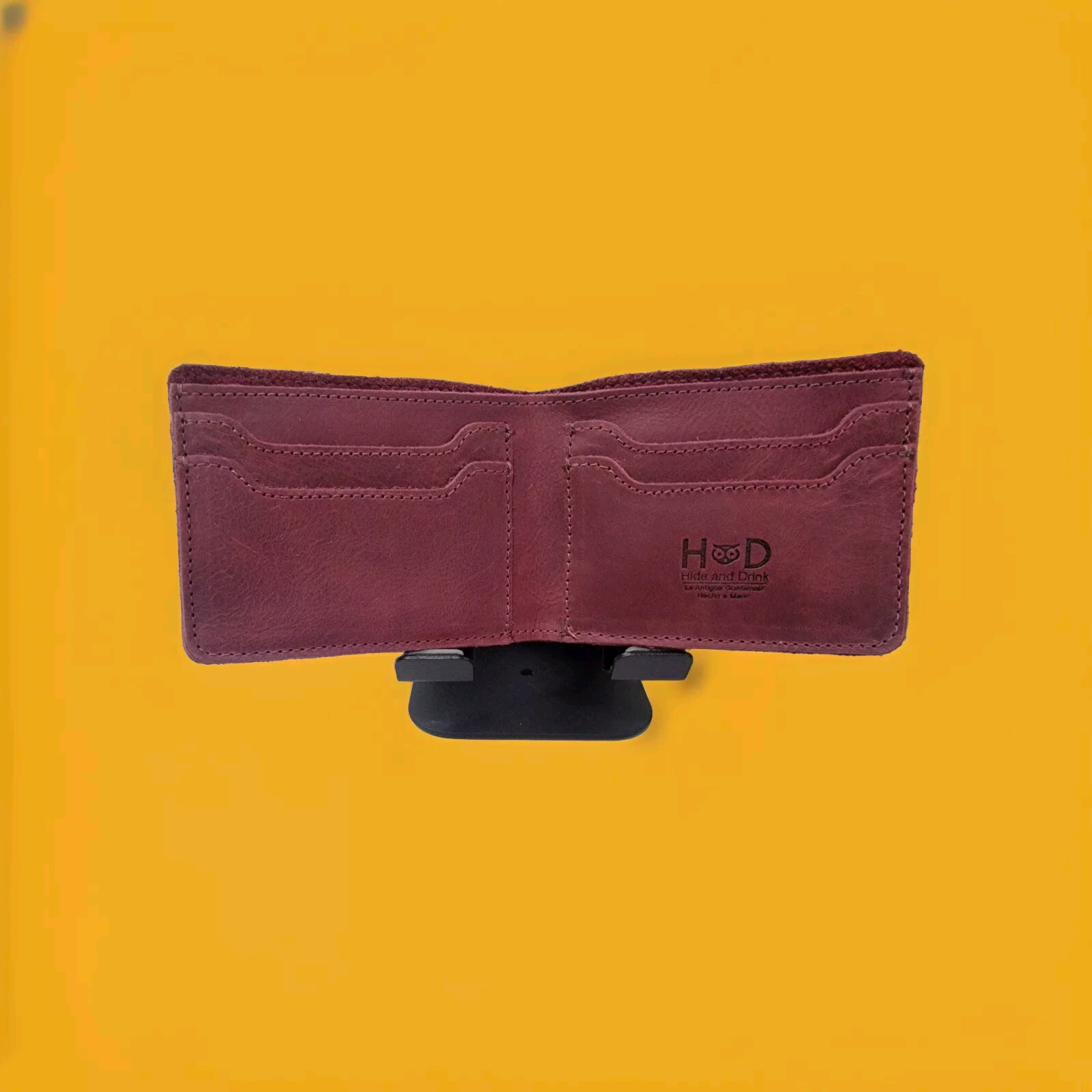Hide And Drink Classic Wallet :Storage Case Multiple Card Slots , Color Sangria.