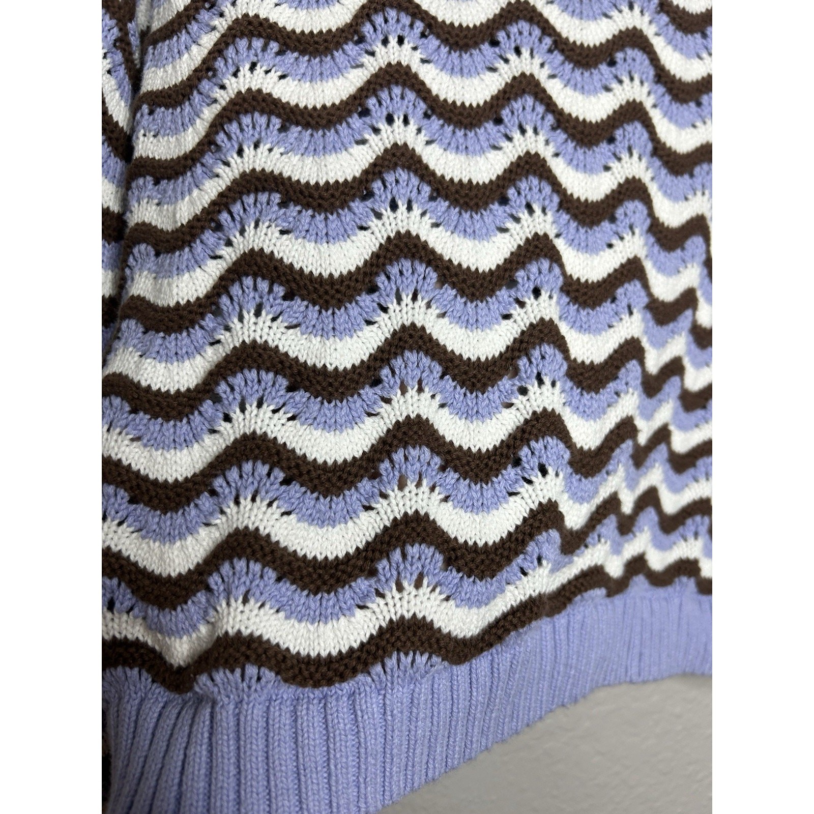 Hollister Purple Brown Striped Knit Sweater Size Large Preppy Y2K Style Academia