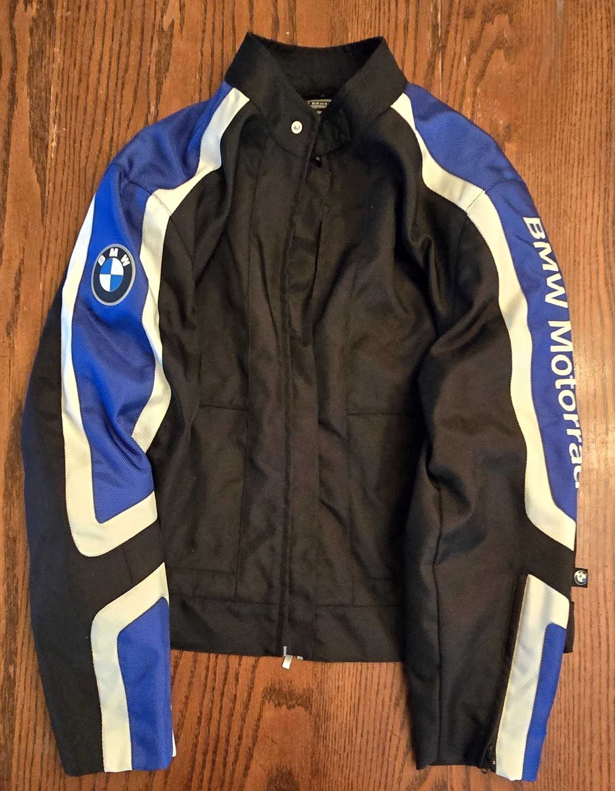 BMW Motorrad Motorcycle Jacket Men’s L Black Racing Elbow Shoulder Armour Pads