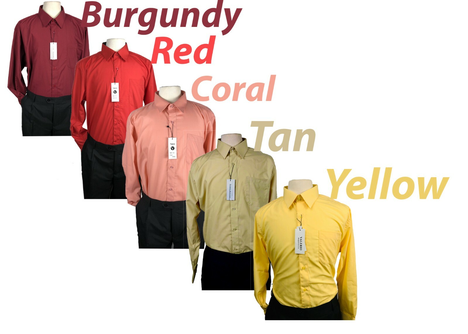 Big and Tall Dress Shirts – Solid Long Sleeve Button Down Shirt – 3X 4X 5X 6X