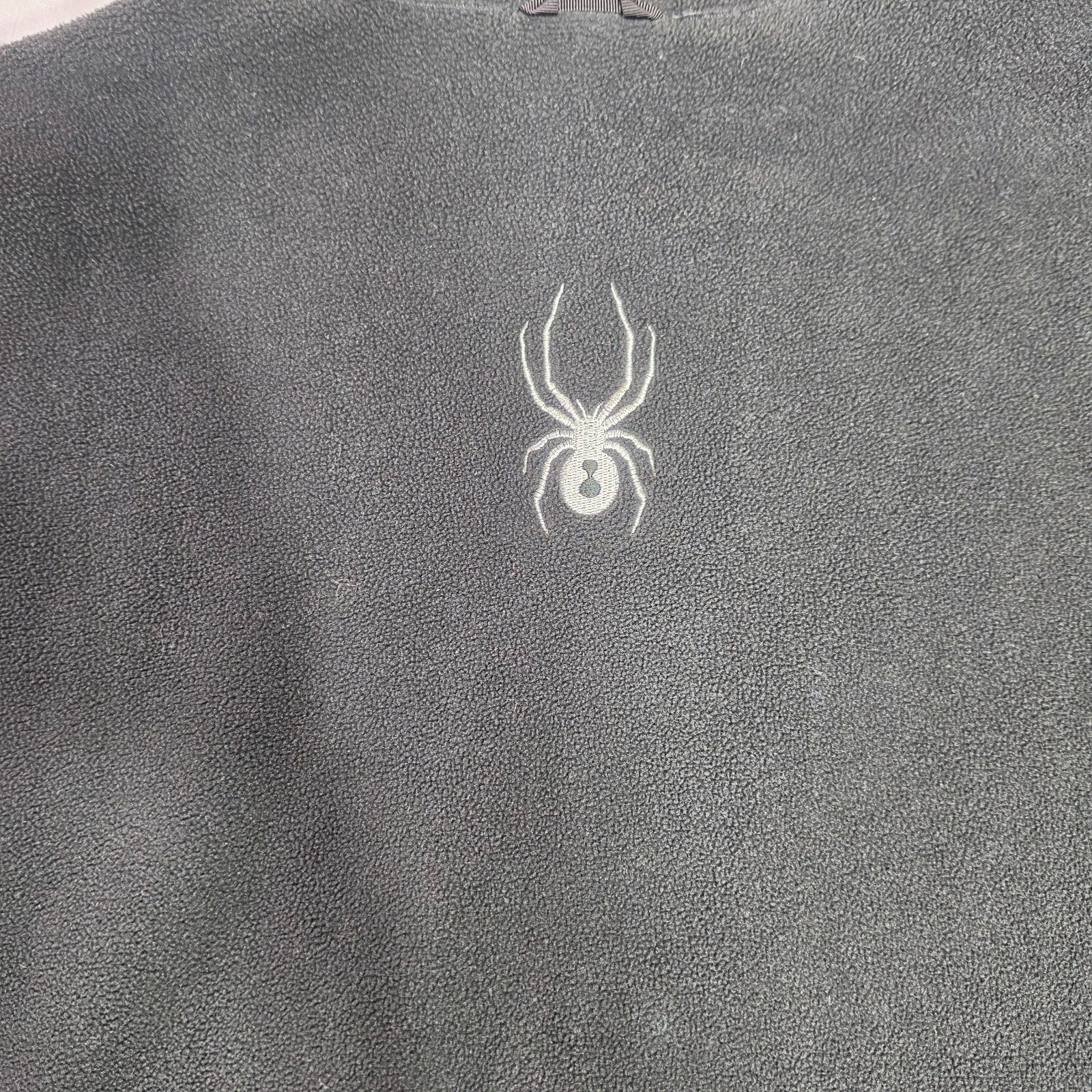 Spyder Jacket Mens X-Large Black Full Zip Pockets Fleece Jacket Stitched Logos