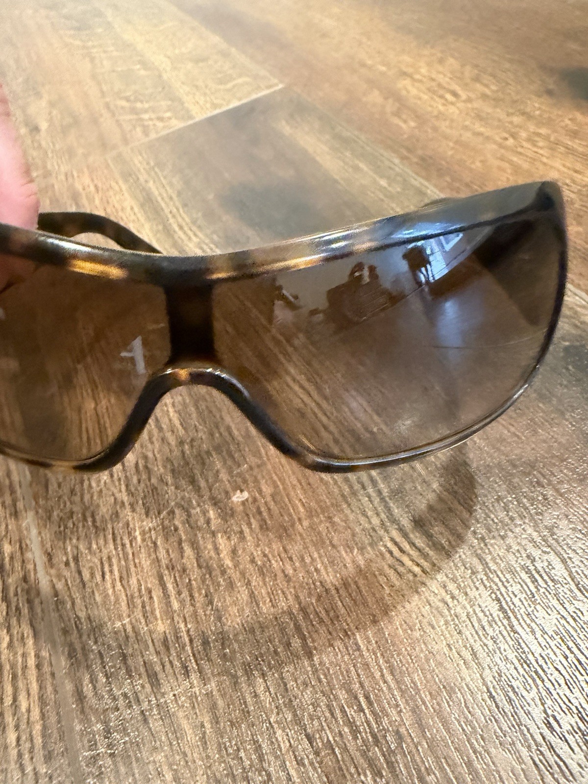Versace MOD 4098 Shield Sunglasses Tortoise Shell Brown Gradient Lens Women