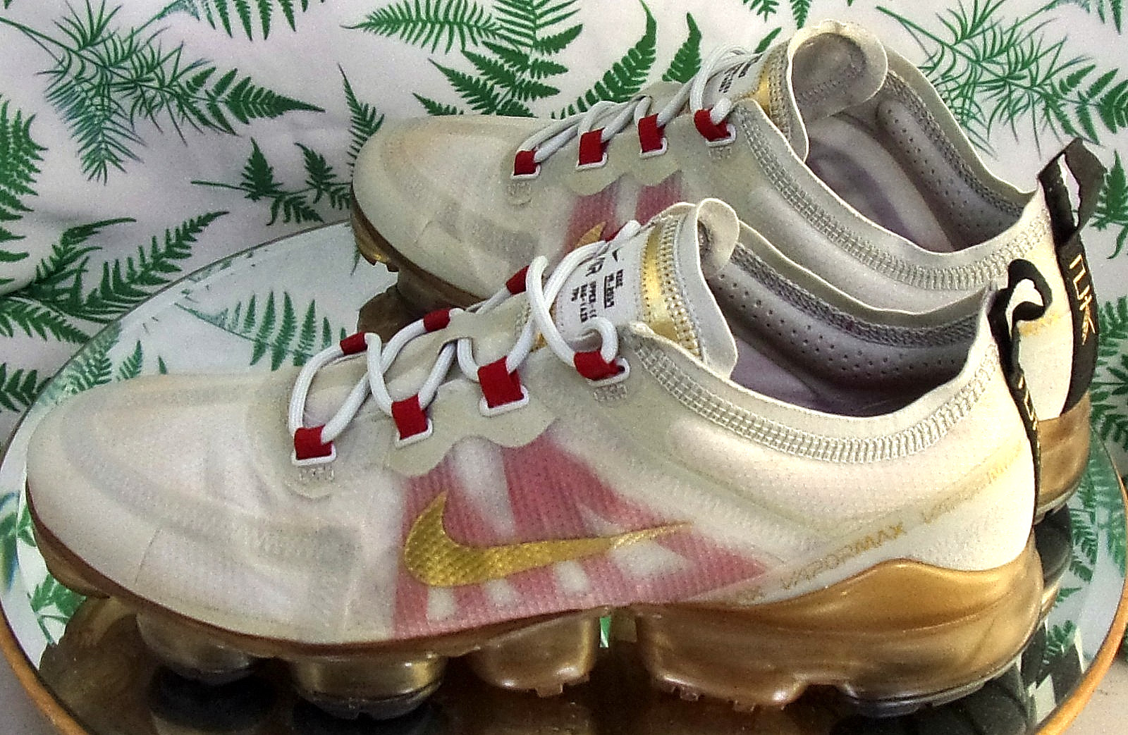 NIKE AIR VAPORMAX 2019 WHITE MESH SNEAKERS RUNNING ATHLETIC SHOES US MENS SZ 9