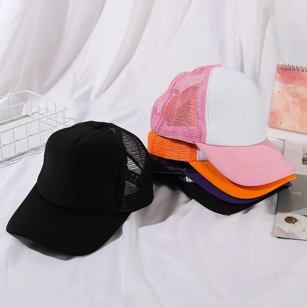 Mens Womens Trucker Hat Mesh Back Plain Solid Snapback Baseball Cap Blank Visor