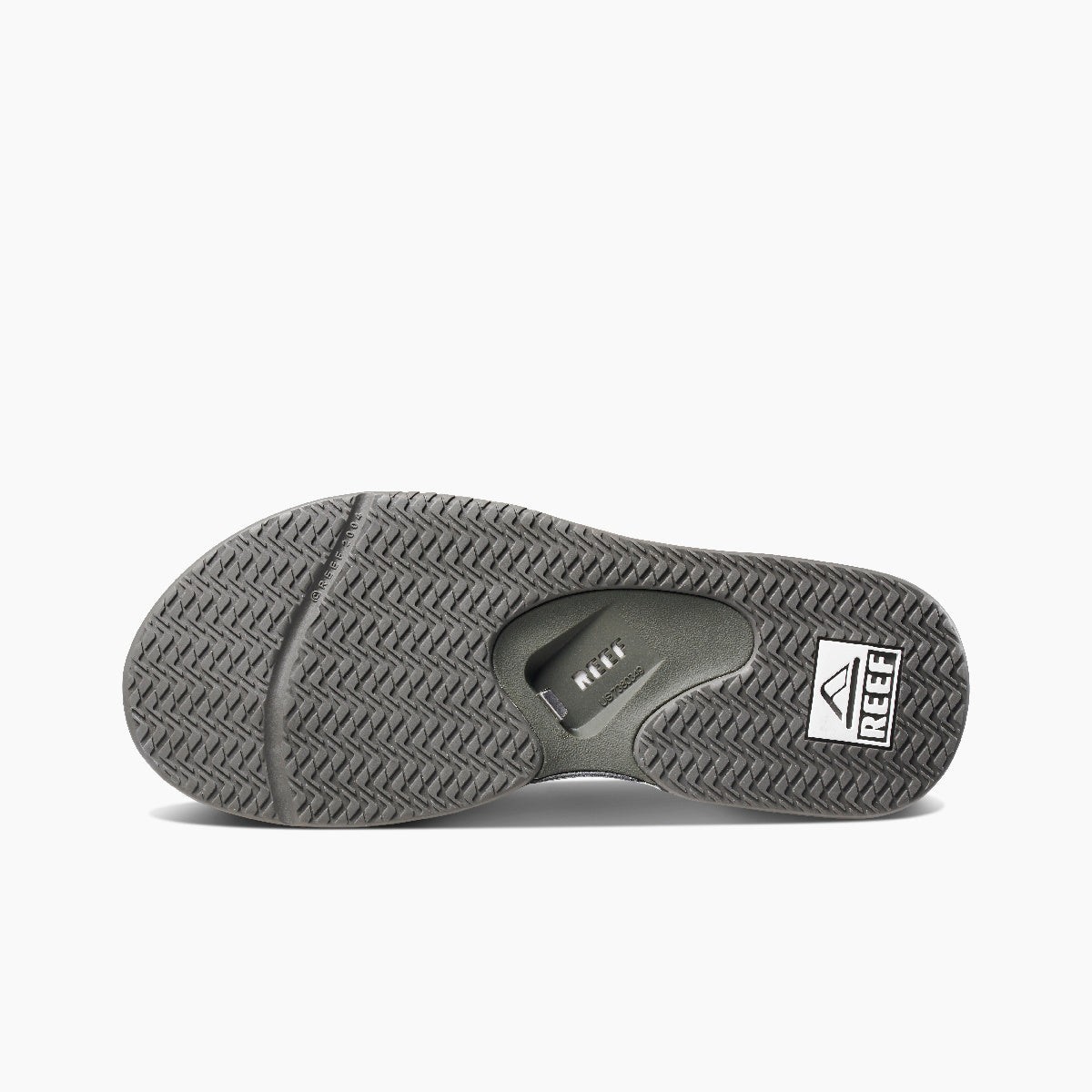 REEF Men’s Lightweight Fanning Flip Flop Regular Sandal – Grey/White, Sizes