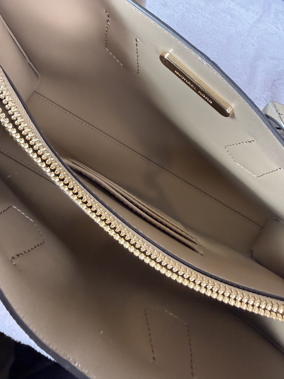 Michael Kors two-tone MK monogram satchel