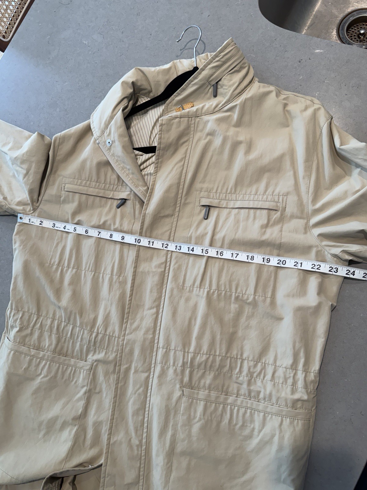 Missoni Men’s Beige Utility Field Jacket Size M Lightweight Hooded Safari Coat