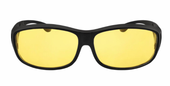 Black Polycarbonate UV400 Night Driver Fitover Glasses Men Cardboard Counter Dis