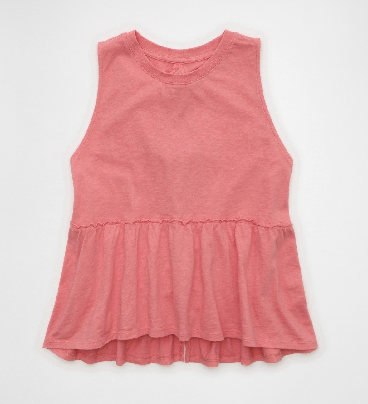 American Eagle Pink Solid Tabk Top XL Square Neck Sleeveless Tie Straps