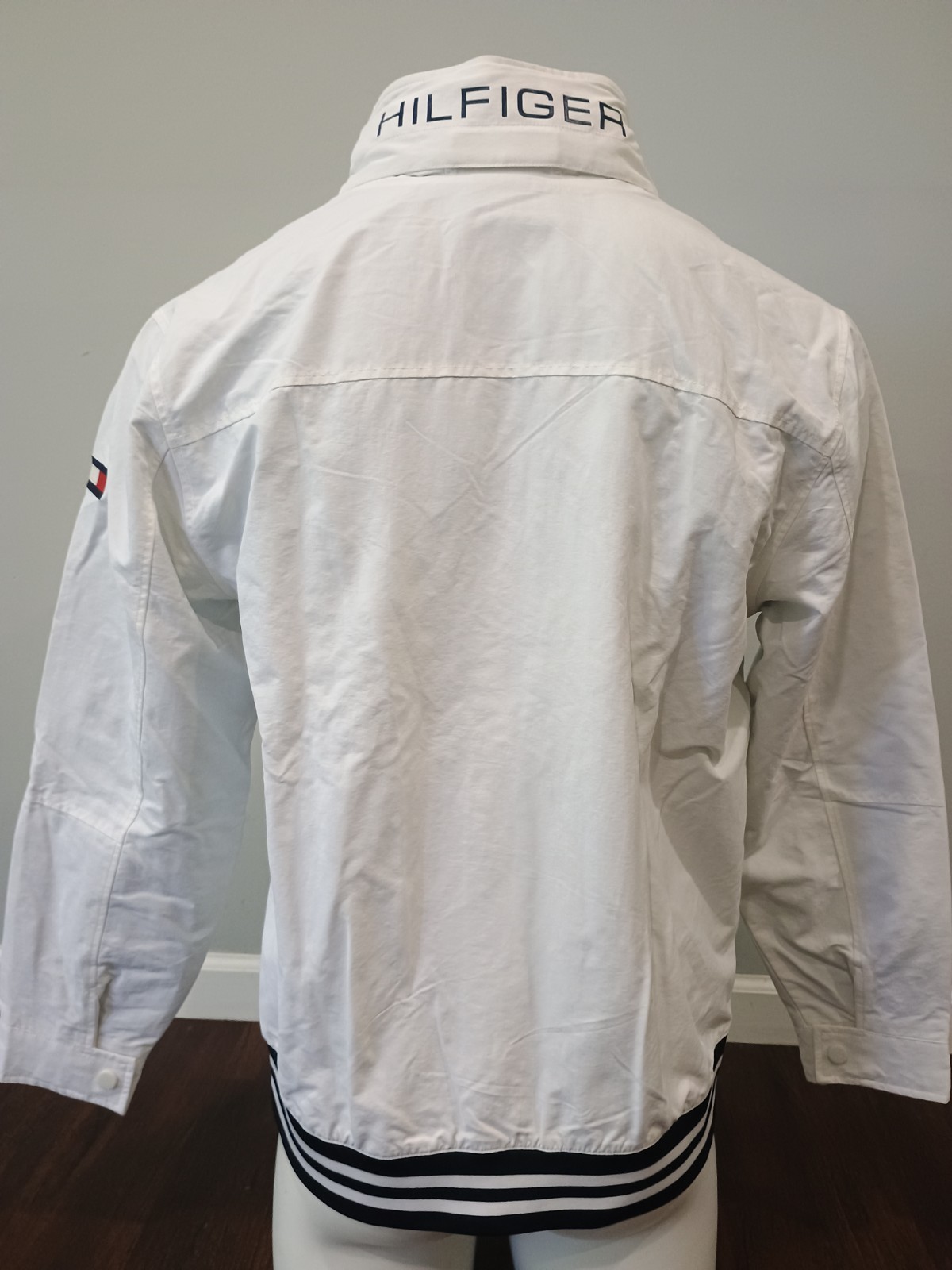 Tommy Hilfiger SZ XXL Men’s Full-Zip White Windbreaker Jacket Regatta with Hood