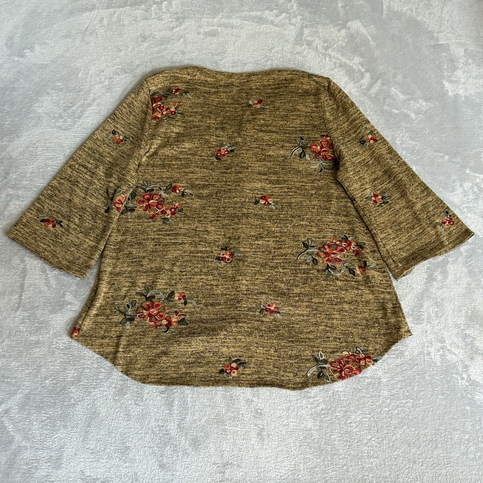 Fig and Flower Boho Tunic Top Plus Sz1X Floral Embroidered Cottagecore Peasant
